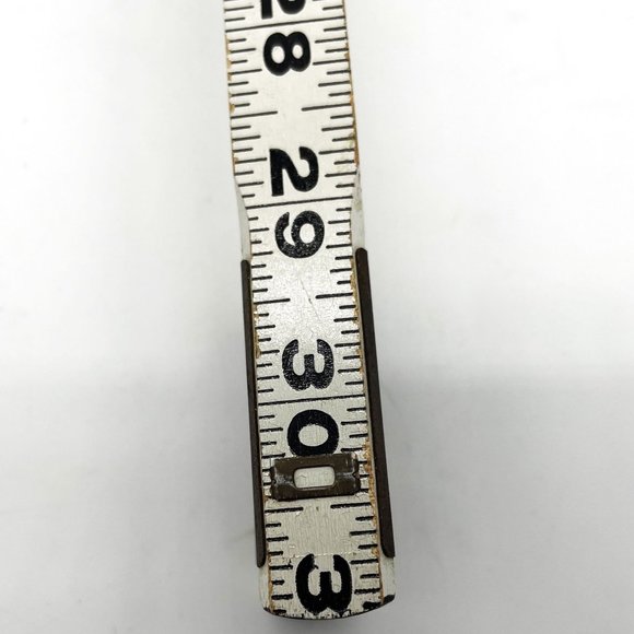 Vtg Evans Folding Wood Ruler 060 White 6'-72" Extension Brass Hinges Oil Joints - Picture 4 of 6
